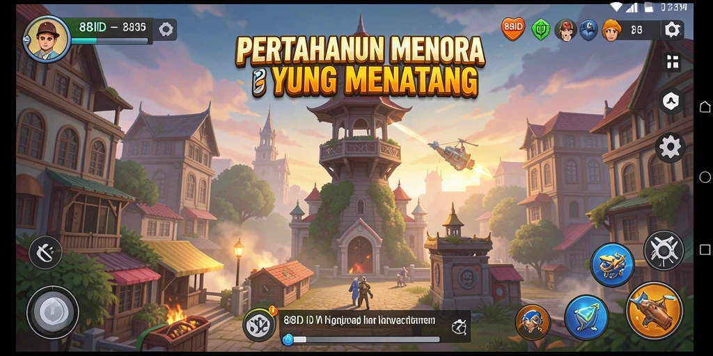 Gameplay seru dalam 88ID dengan strategi Tower Defense yang mendebarkan