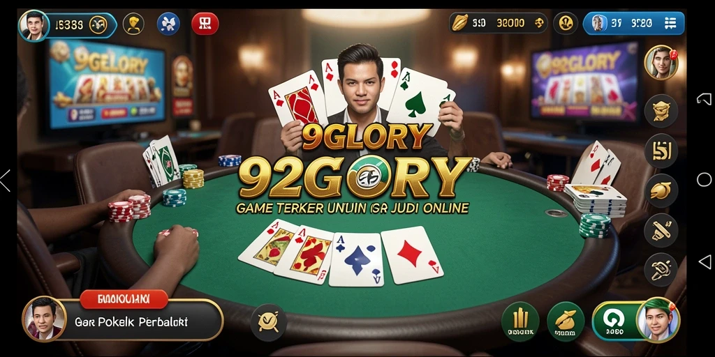Screenshot gameplay Poker yang menarik dari 92GLORY.