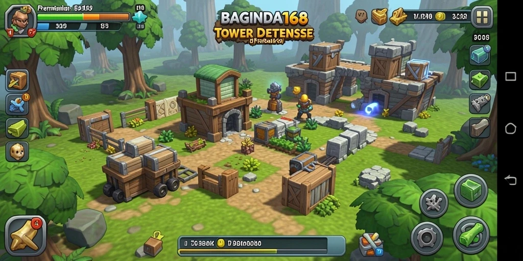 Screenshoot gameplay BAGINDA168 menunjukkan aksi menawan dalam Tower Defense.
