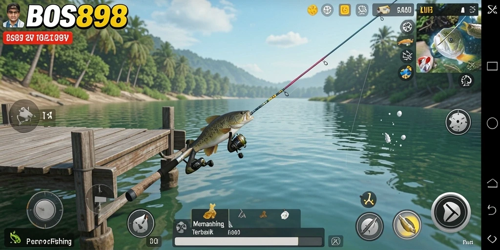 Tampilan gameplay Fishing yang seru dan menantang.