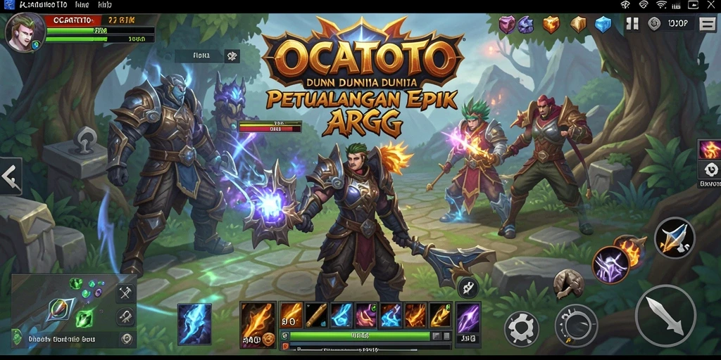Tampilan utama gameplay OCATOTO dengan aksi bertarung yang seru.