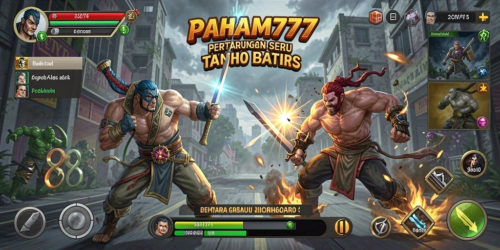 Tampilan seru gameplay Fighting dalam PAHAM777 dengan pertarungan epik.