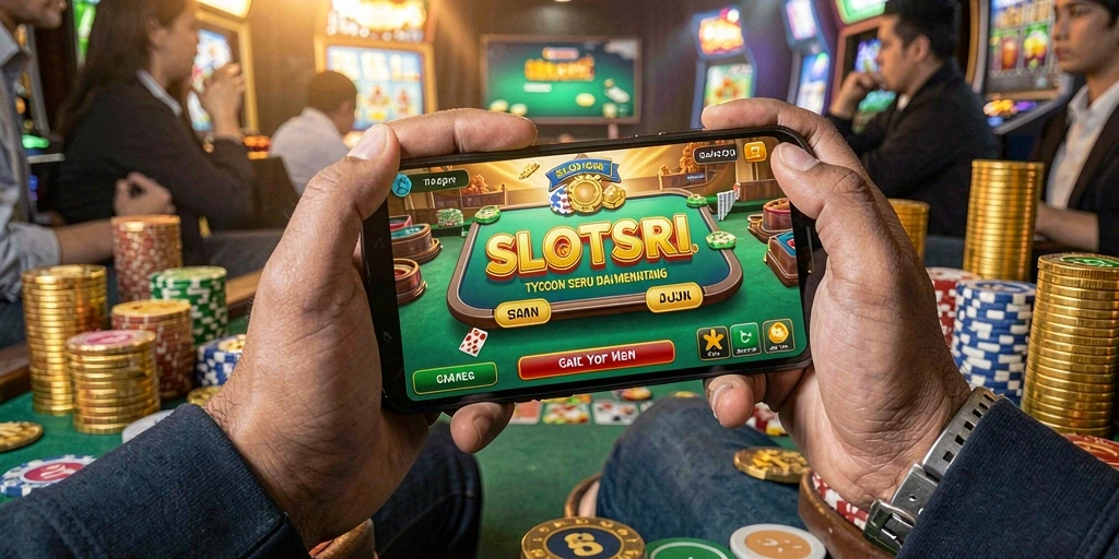 Tampilan gameplay SLOTSRI yang menarik dengan mesin slot beragam.