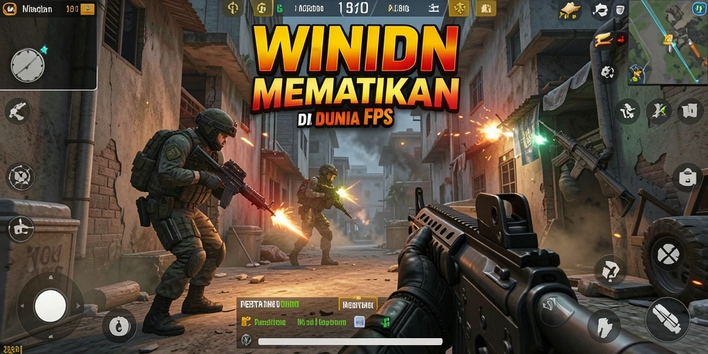 Tampilan gameplay seru dari WINIDN dengan aksi FPS yang mendebarkan.